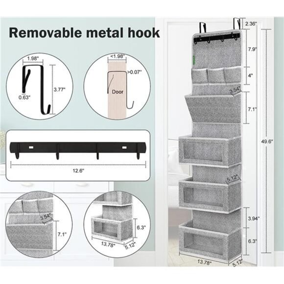 All-IN-ONE Over the Door Organizer, Super Behind the Door Storage Organizer - Picture 3 of 7